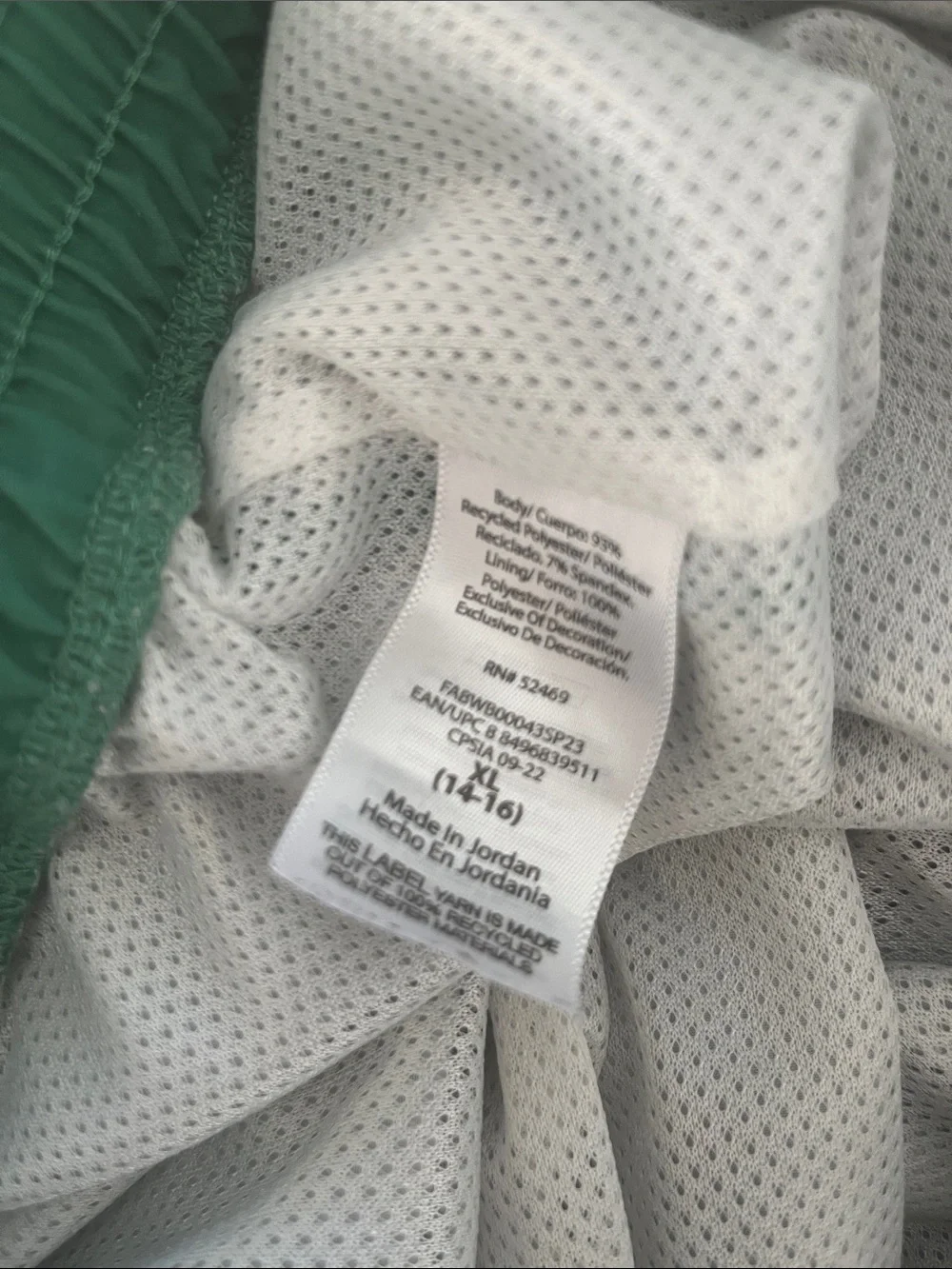 Free Assembly Green Elastic Waist Swim Shorts Size XL